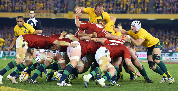 lions gallery 3: Australian prop Benn Alexander pops out of the scrum 