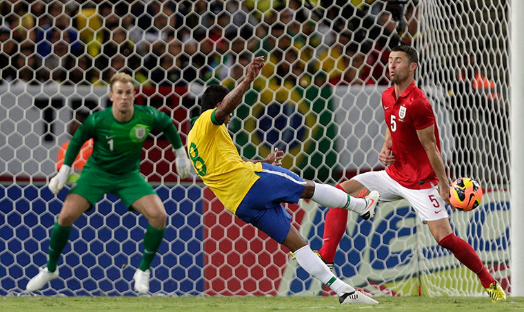 sport: Brazil's Paulinho shoots