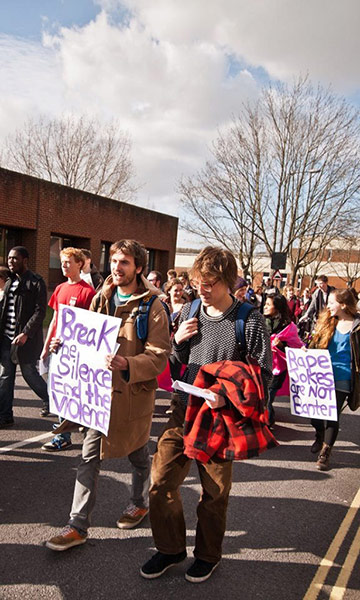 Student feminism: people marching