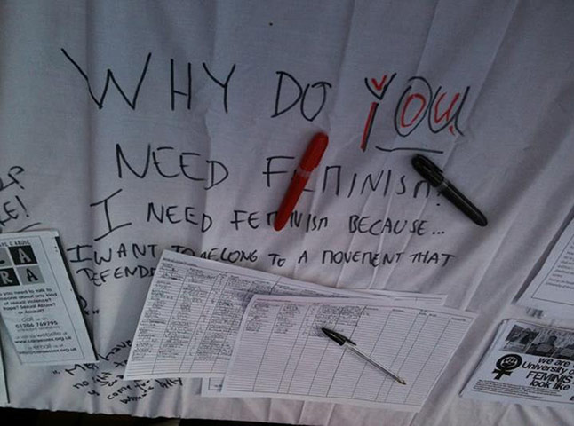 Student feminism: feminism table cover