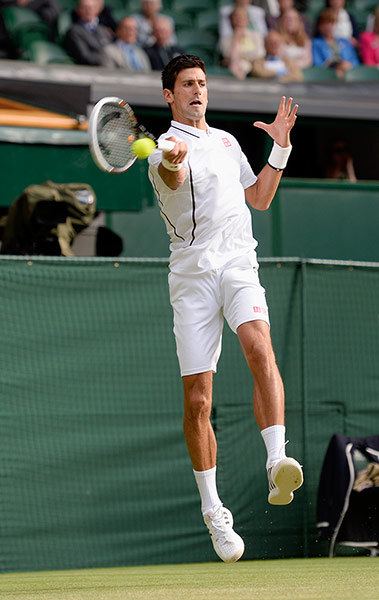 tom wimbo day 6: Novak Djokovic returns a ball