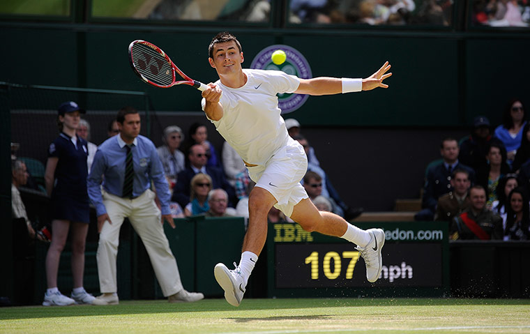tom wimbo day 6: Bernard Tomic springs around Centre Court 