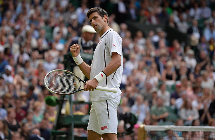 tom wimbo day 6: Novak Djokovic celebrates