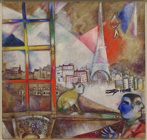Marc Chagall: Paris Through the Window, 1913. Oil on canvas 