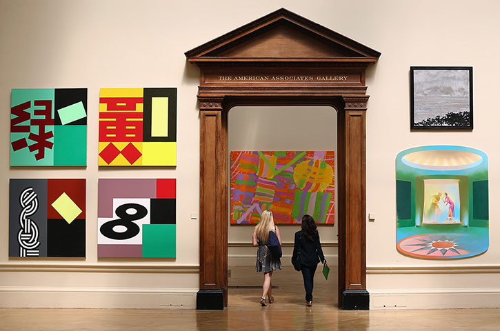 Summer Show: Visitors walk through the Royal Academy galleries during the Summer Exhibit