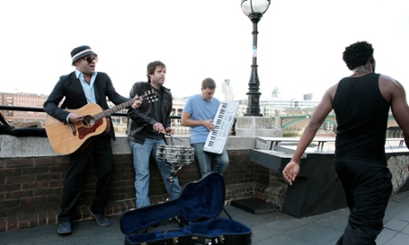 The Silver Seas busking in London