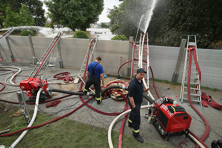 flooding: Floods Hit Germany: Elbe And Saale
