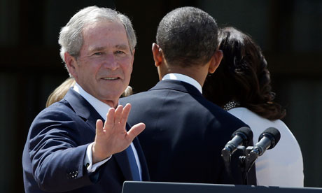 George W Bush, Barack Obama, Michelle Obama