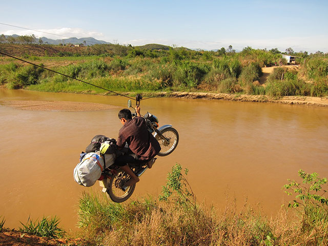 Crossing rivers in rural Vietnam