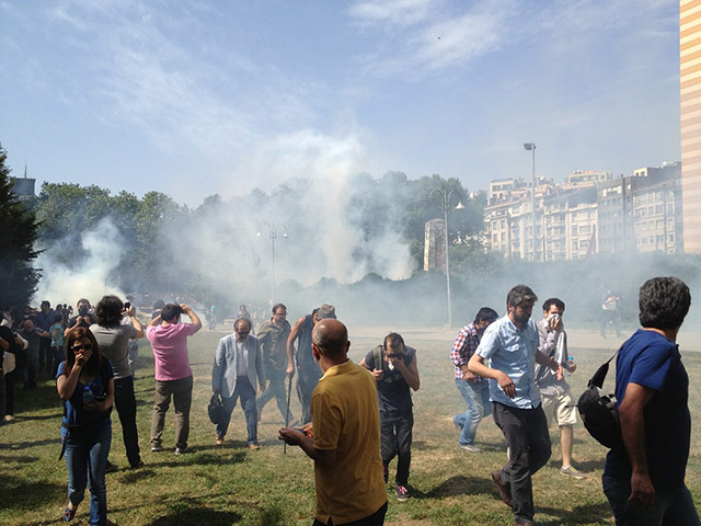 Turkey demonstrations: gezi park teargas