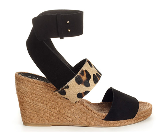 Espadrilles: Leopard and black espadrille wedge sandals by Whistles