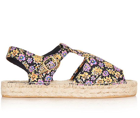 Espadrilles: Floral flat espadrille sandals by Topshop