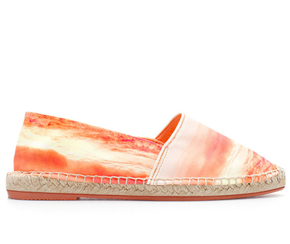 Espadrilles: Zara orange tie dye espadrille flats