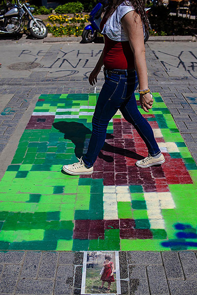 Turkey demonstrations: turkish lady in red art