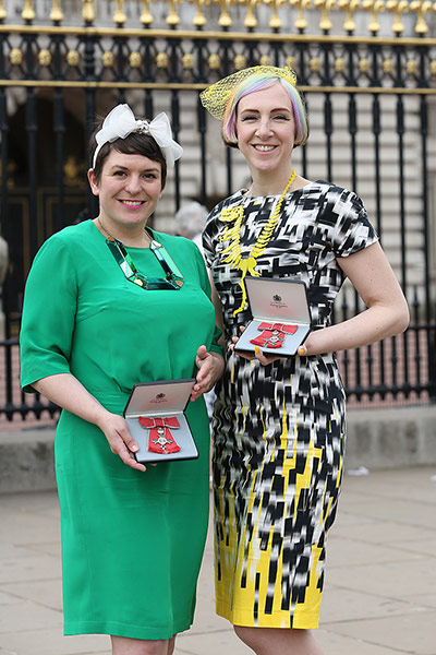 Tatty Devine: Rosie Wolfenden And Harriet Vine Of 'Tatty Devine' With MBE
