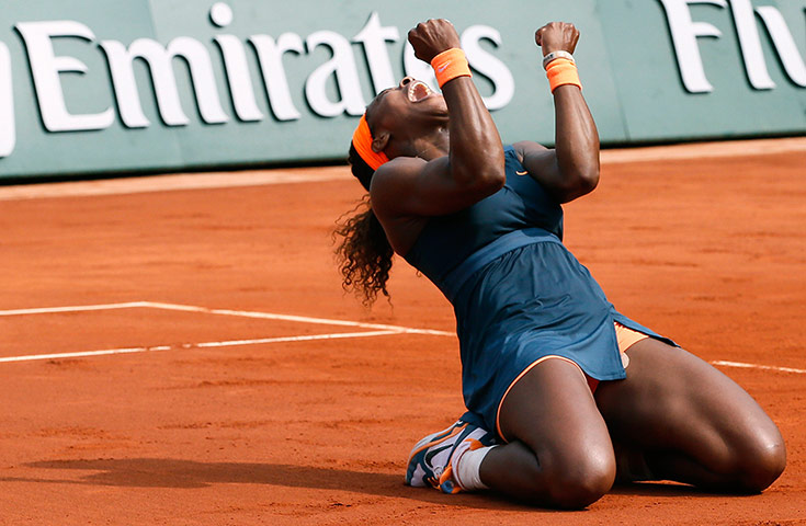 Williams v Sharapova: USA's Serena Williams celebrates victory