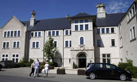 People enter the Lough Erne Golf Resort, site of the G8 summit