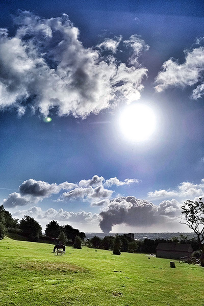 Smethwick fire: A view of Smethwick fire taken from Portway Hill Rowley by a firefighter on