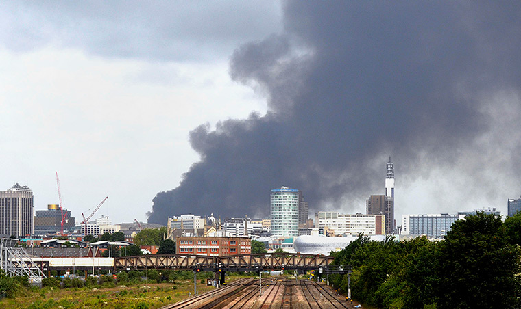 Smethwick fire: Smoke rises over the Birmingham skyline
