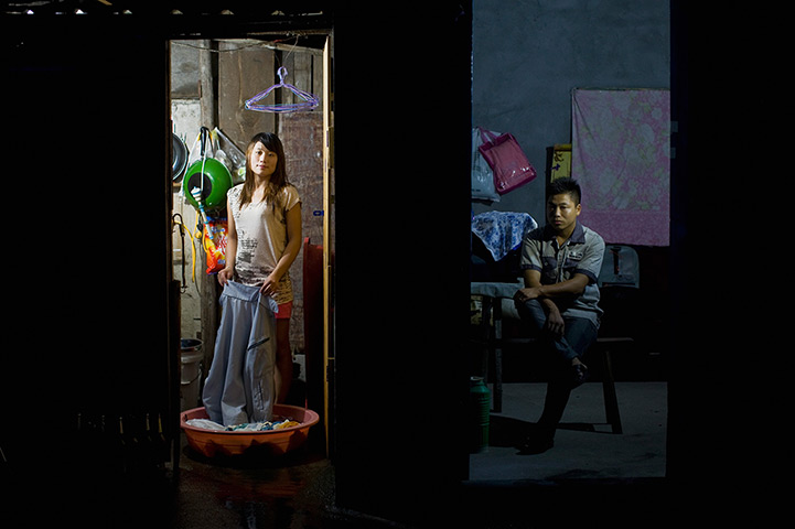 Love on the assembly line: Hong Wang, a plate worker from Zhaotong, Yunnan Province and his girlfriend