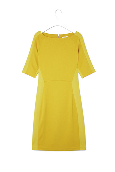 Dresses with sleeves: Dresses with sleeves - Yellow panelled half sleeve dress by Cos