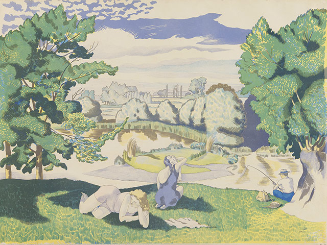 Lyons: John Nash, Landscape with Bathers, c 1946-7