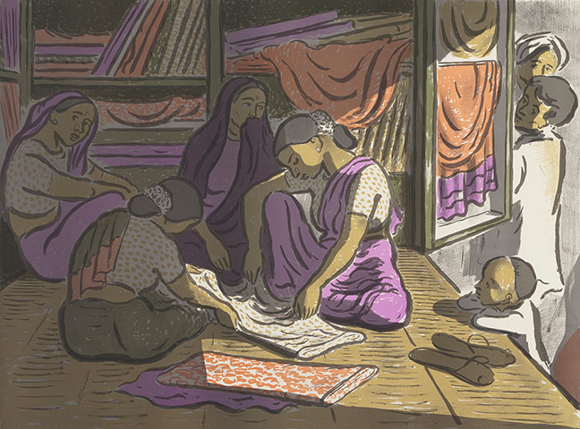 Lyons: Edward Ardizzone, Shopping in Mysore, c 1953-55