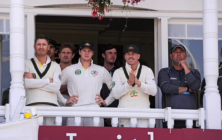 Tom Cricket day 2: Aussie players watch from the balcony
