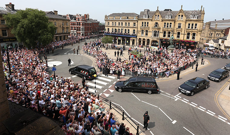 Lee Rigby's funeral: Cortege through Bury