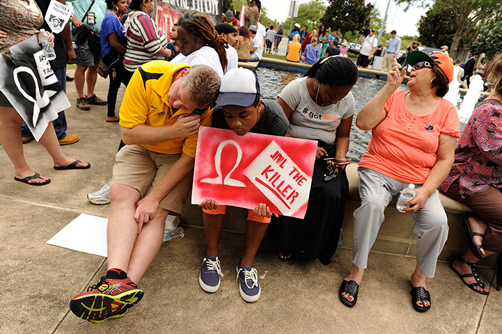 Zimmerman not guilty: Demonstrators outside the Seminole County Criminal Justice Center