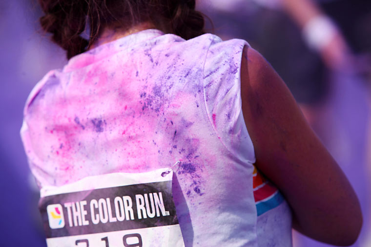 'The Color Run' 5km race in Wembley, London. 14/07/2013. Photo by Jonny Weeks / The Guardian.