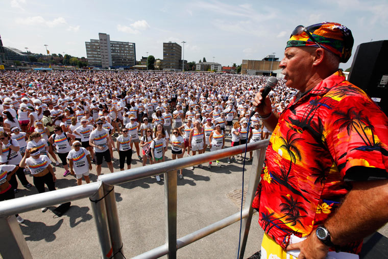 'The Color Run' 5km race in Wembley, London. 14/07/2013. Photo by Jonny Weeks / The Guardian.