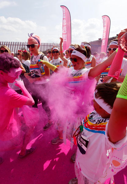 'The Color Run' 5km race in Wembley, London. 14/07/2013. Photo by Jonny Weeks / The Guardian.