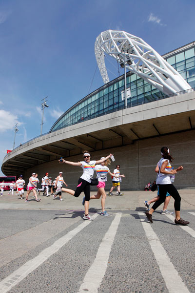 'The Color Run' 5km race in Wembley, London. 14/07/2013. Photo by Jonny Weeks / The Guardian.