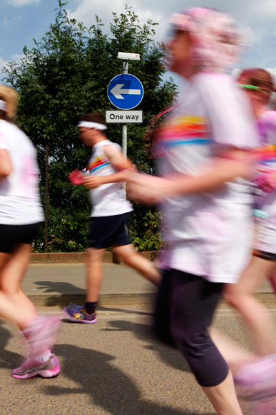 'The Color Run' 5km race in Wembley, London. 14/07/2013. Photo by Jonny Weeks / The Guardian.