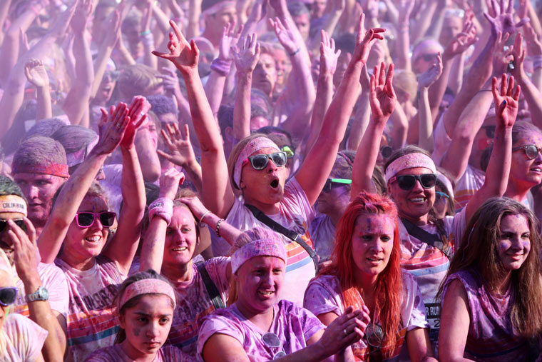 'The Color Run' 5km race in Wembley, London. 14/07/2013. Photo by Jonny Weeks / The Guardian.