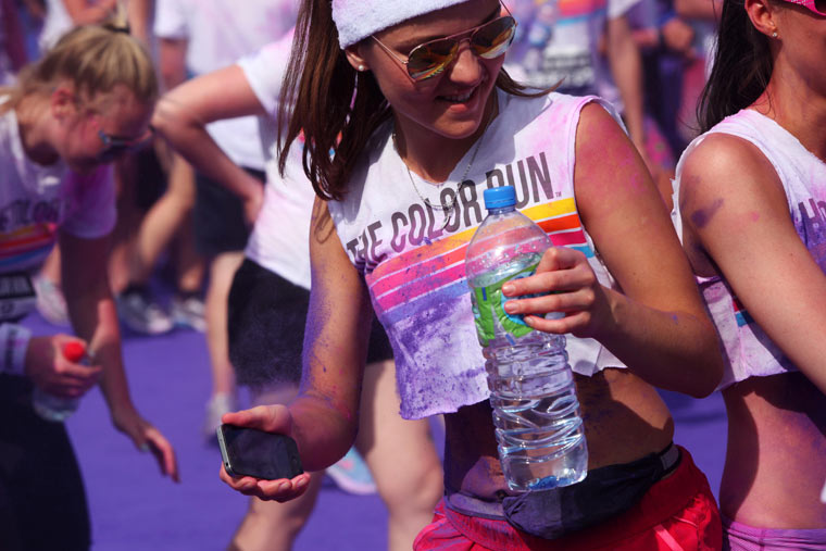 'The Color Run' 5km race in Wembley, London. 14/07/2013. Photo by Jonny Weeks / The Guardian.