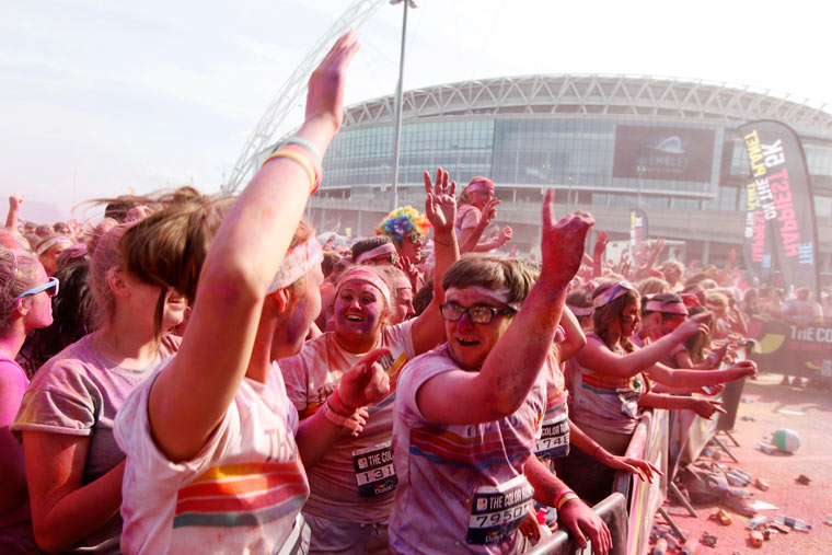 .'The Color Run' 5km race in Wembley, London. 14/07/2013. Photo by Jonny Weeks / The Guardian.