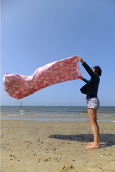 In Pictures- Sway: In Pictures - Sway - Blanket flying in wind on a beach