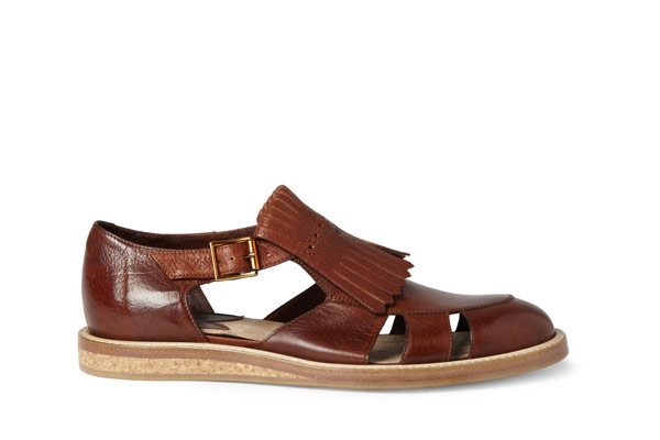 Top 10 mens sandals: Mens sandals: brown fringed brogue sandals by Paul Smith