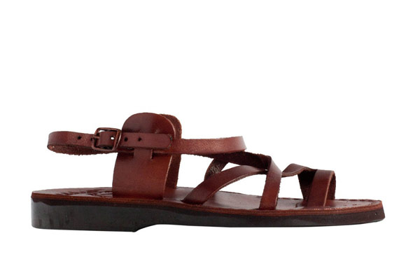 Top 10 mens sandals: Mens sandals: brown thin leather strap sandals by American Apparel