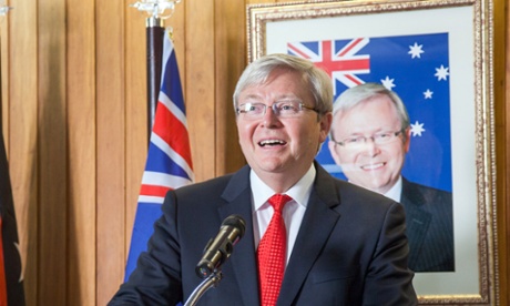 Australian Prime Minister Kevin Rudd speaks in Port Moresby.