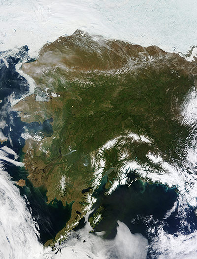Satellite Eye on Earth: Rare Clear View of Alaska