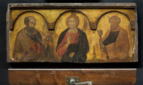 Pietro Lorenzetti's Christ Between Saints Paul and Peter