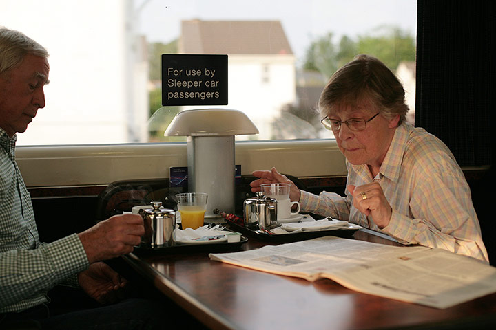 Night Riviera: Passengers enjoy a light breakfast before pulling into Penzance.
