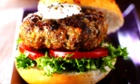 Homemade lamb burger in bun
