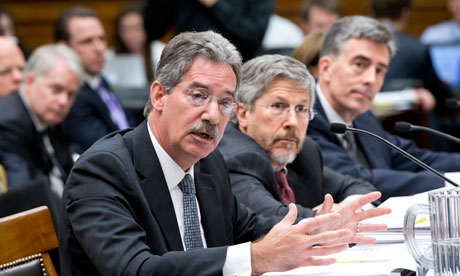 Deputy attorney general James Cole, Robert S Litt, general counsel in the Office of Director of National Intelligence, NSA deputy director John Ingliss. Photograph: J Scott Applewhite/AP