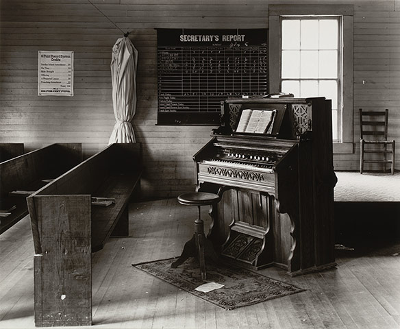 Walker Evans: Church Organ and Pews, Alabama, 1936