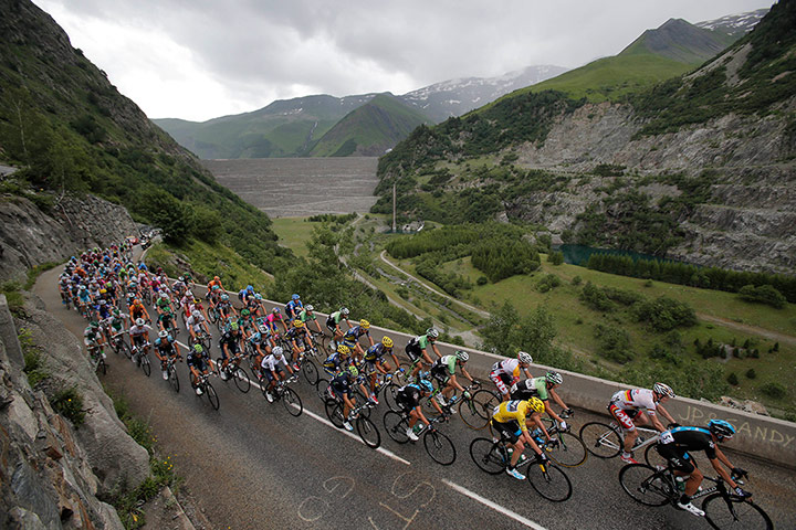 Tour de France Stage 19: Christopher Froome of Britain climbs Glandon pass stage 19
