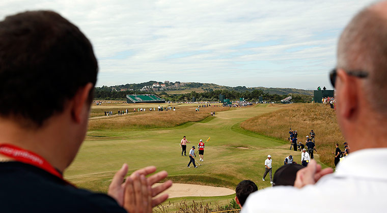 Open Golf : US golfer Tom Watson and Nick Faldo in the first round